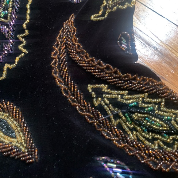 Peacock Premium Soft Velvet Heavy Embroidered Strechable Party wear Coord set
